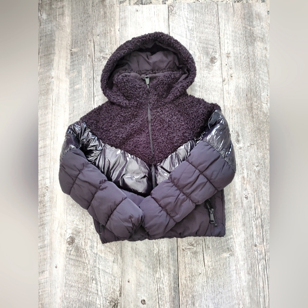 DKNY Sherpa Hood Puffer Coat